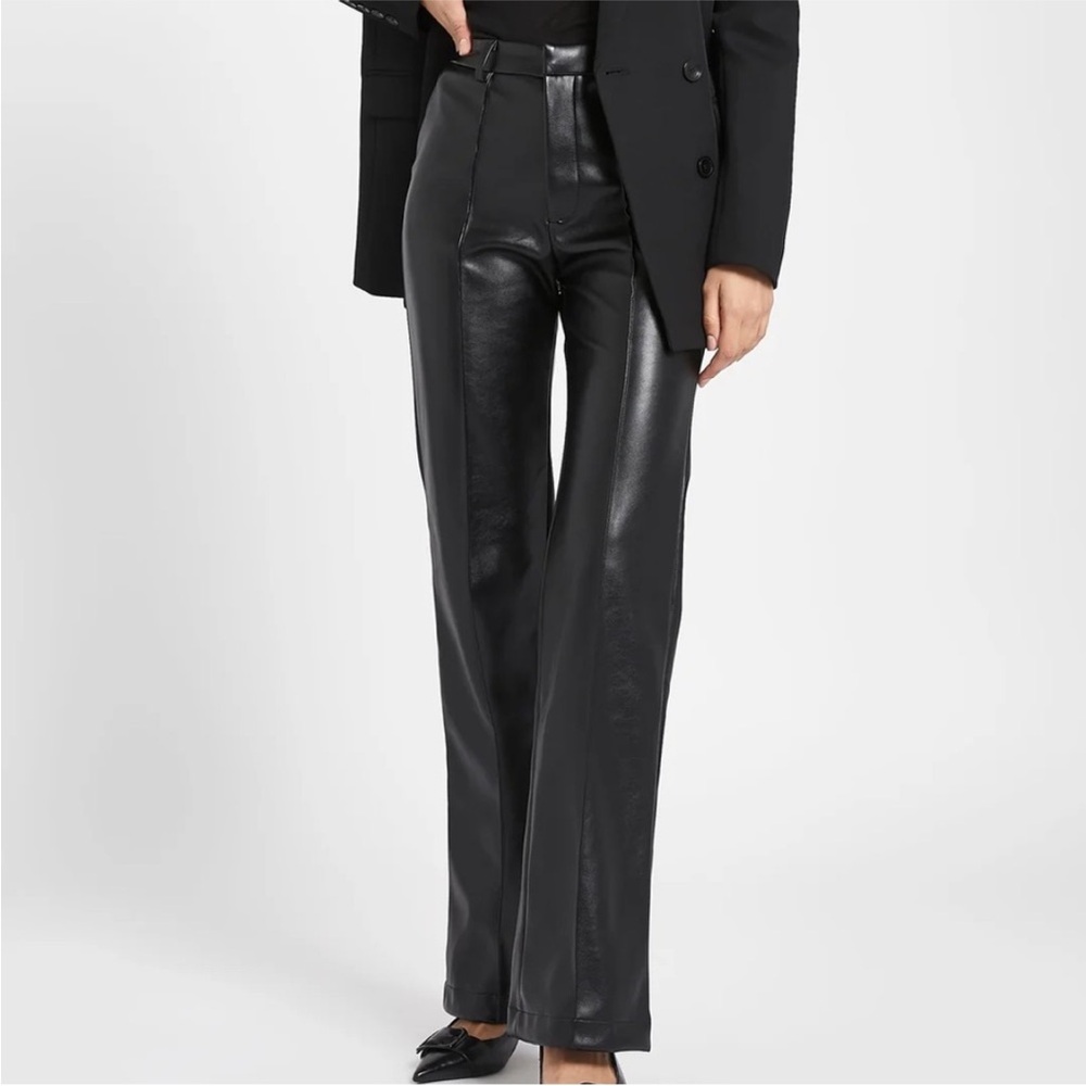 BOA Because Of Alice High Waisted Faux Leather Wide Leg Trousers Pants Size M